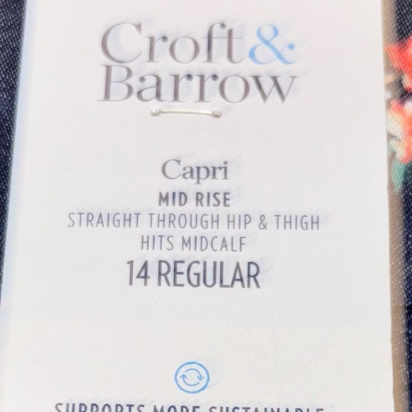NWT Croft & Barrow Capri Pants, sz 14 - Picture 6 of 6